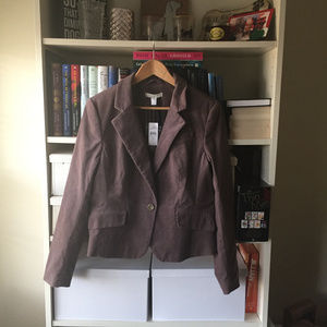 Loft Gray-Purple Corduroy Blazer